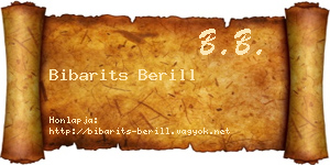 Bibarits Berill névjegykártya